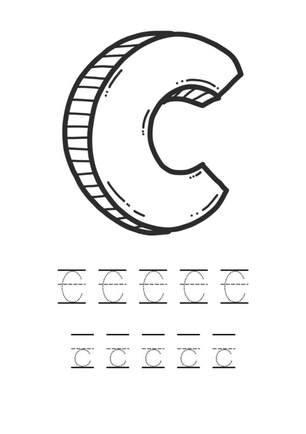 Alphabet Coloring & Tracing Worksheet - Image 5