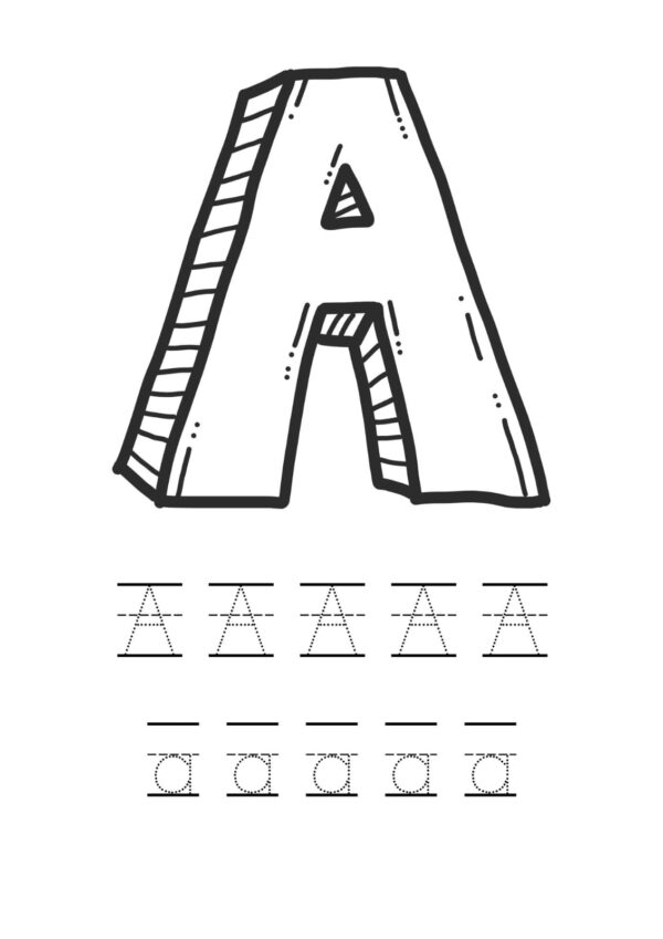 Alphabet Coloring & Tracing Worksheet - Image 3