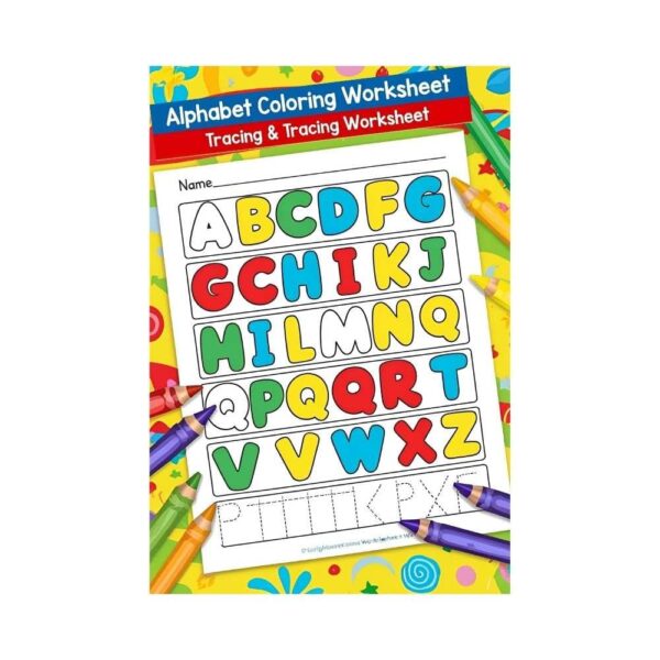 Alphabet Coloring & Tracing Worksheet