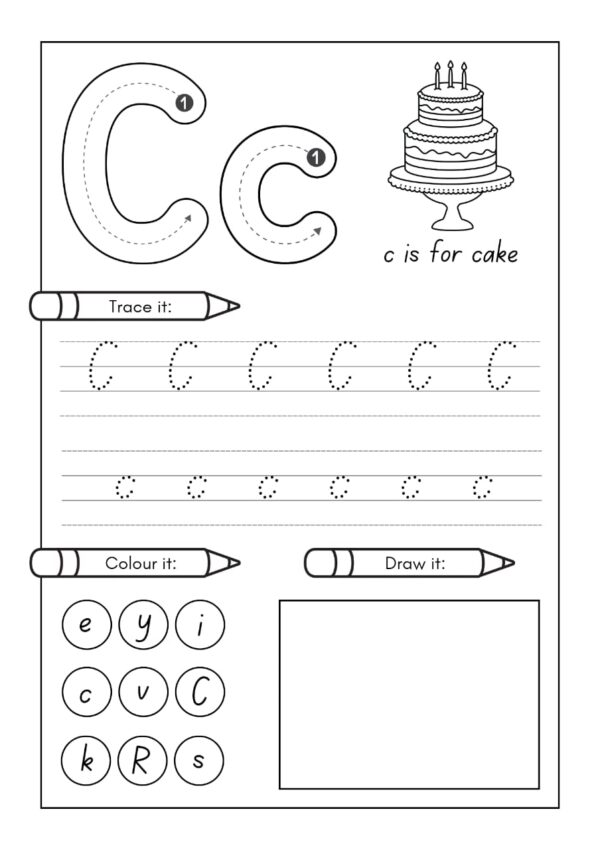 Alphabet Tracing & Coloring Worksheets for Kids (Ages 3–6) - Image 4