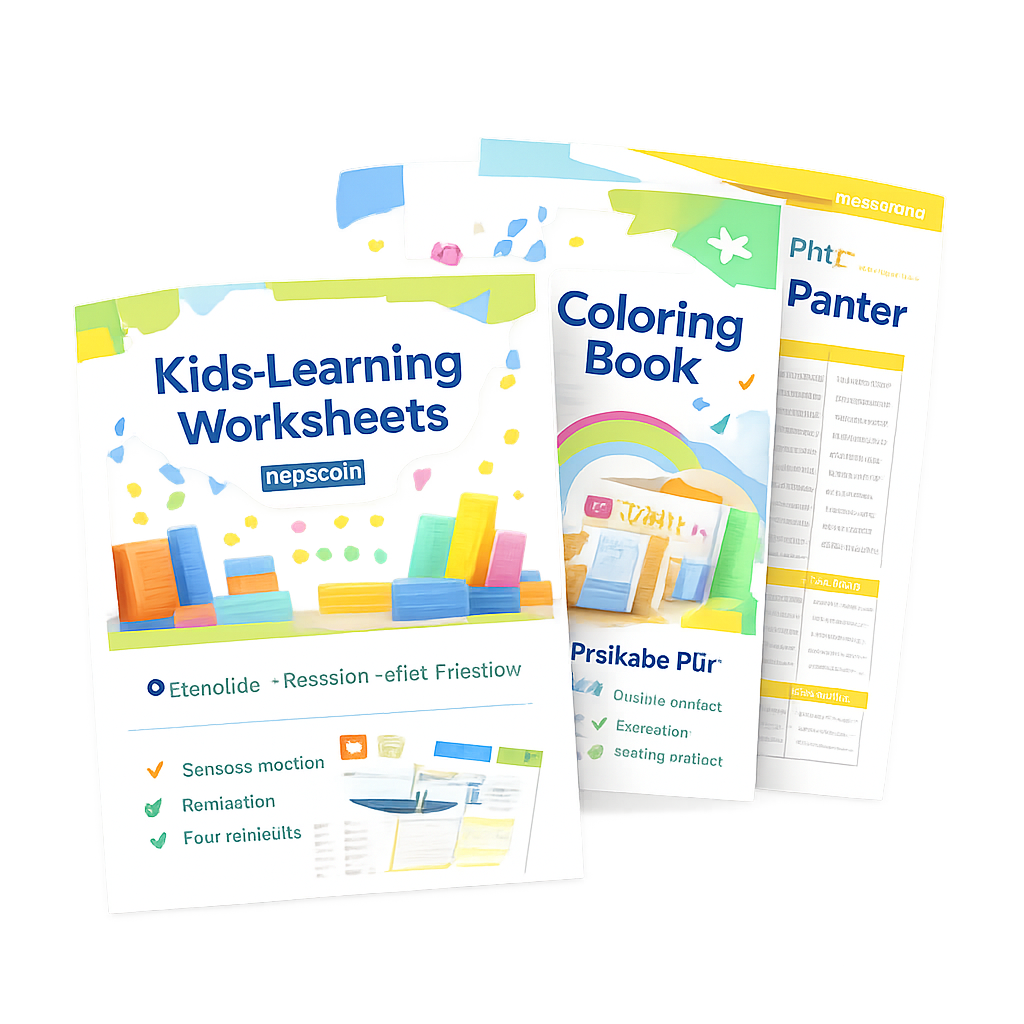 Printable Kids Learning PDFs Worksheets Coloring Planner
