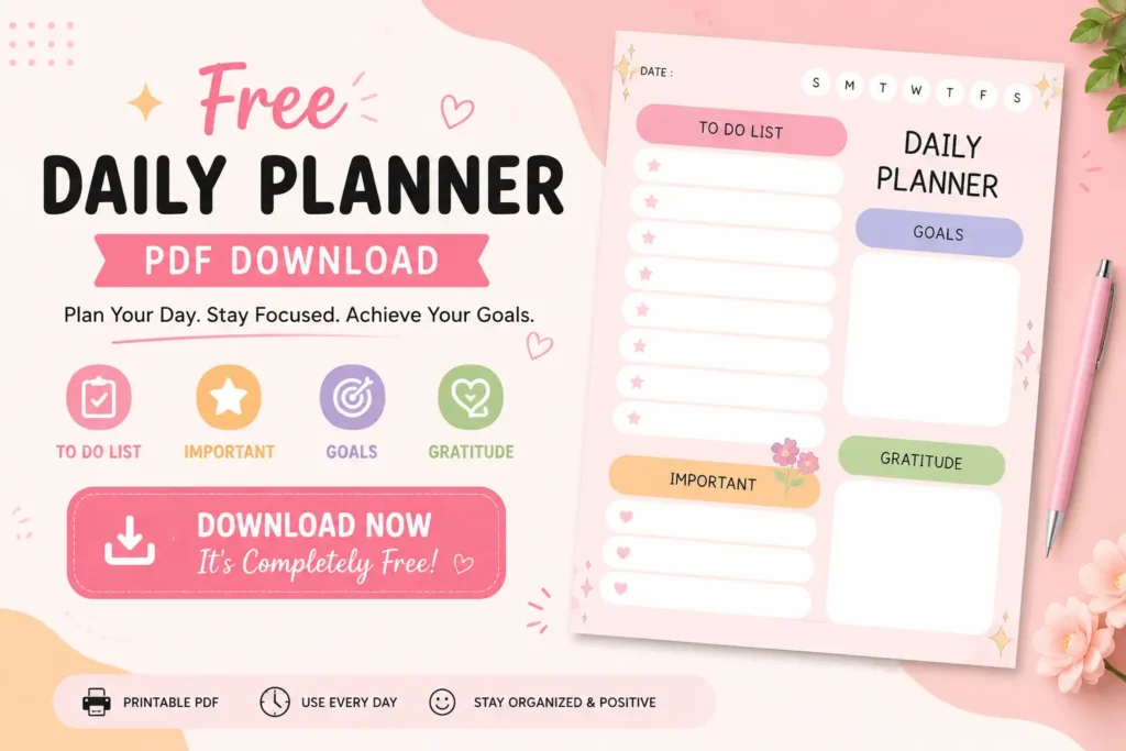 Free Daily Planner PDF Download